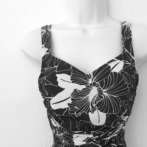 1980s floral one piece swimsuit pinup swimsuit swim | womens medium | maxine rockabilly hawaiian tropical swimsuit