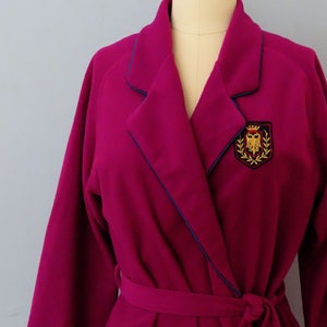 Robe de veludo rosa dos anos 1950 com crista | tamanho médio | presente para avó, presente para mãe, presente para ela, presente de feriado, presente de dia dos namorados