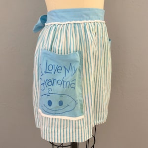 1970s I love my grandma half apron | grandma gift grandmother gift gift for mom gift for her