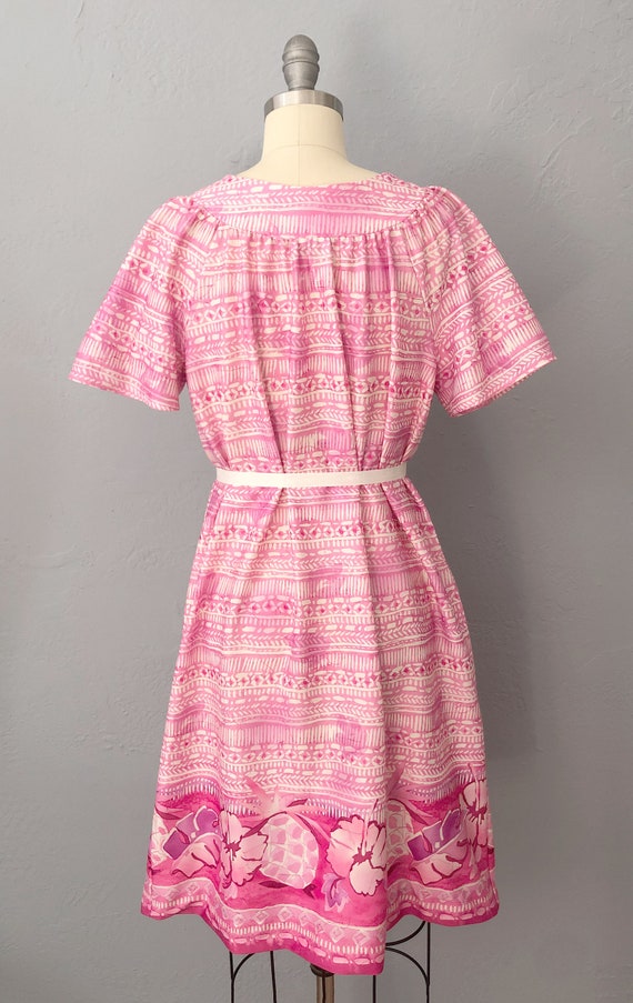 1980s pink house dress muumuu dress | size medium… - image 7