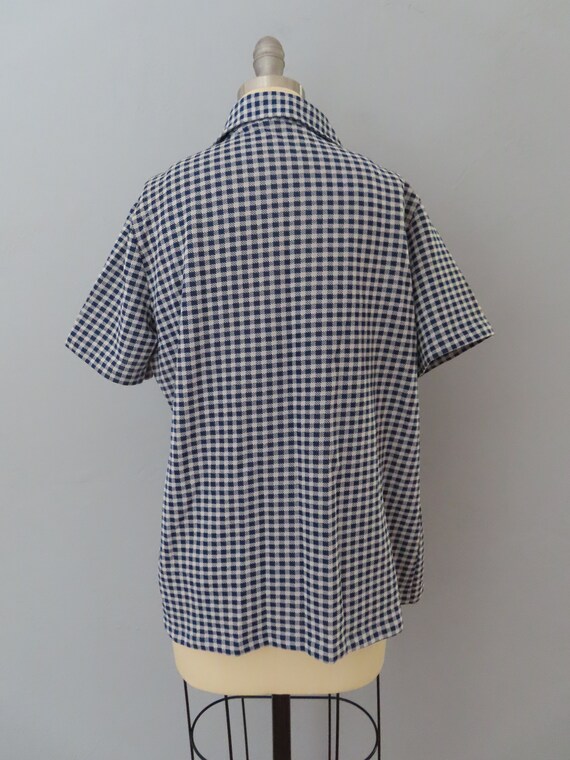 1970s gingham checked polo shirt | women medium |… - image 10