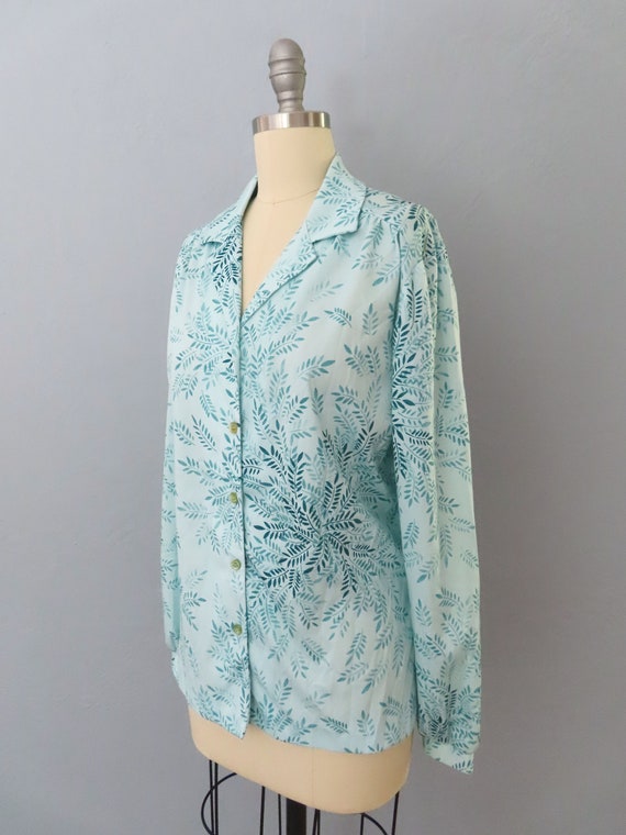 vintage 70s floral buttonup shirt | womens large … - image 6