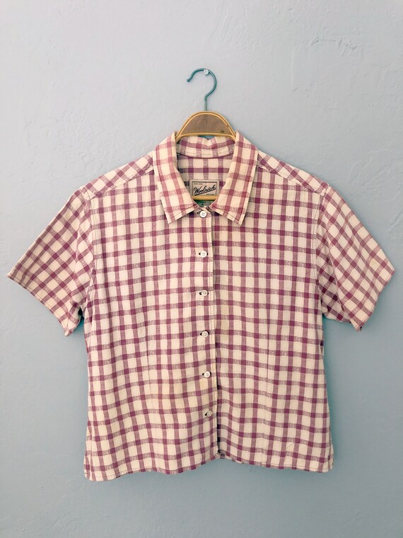 1990s western checkered plaid Woolrich shirt | si… - image 8