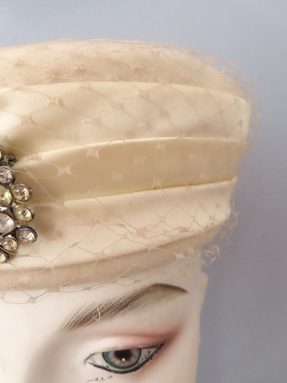 1950s wool pillbox hat | 1950s 1940s Henry Pollak… - image 7