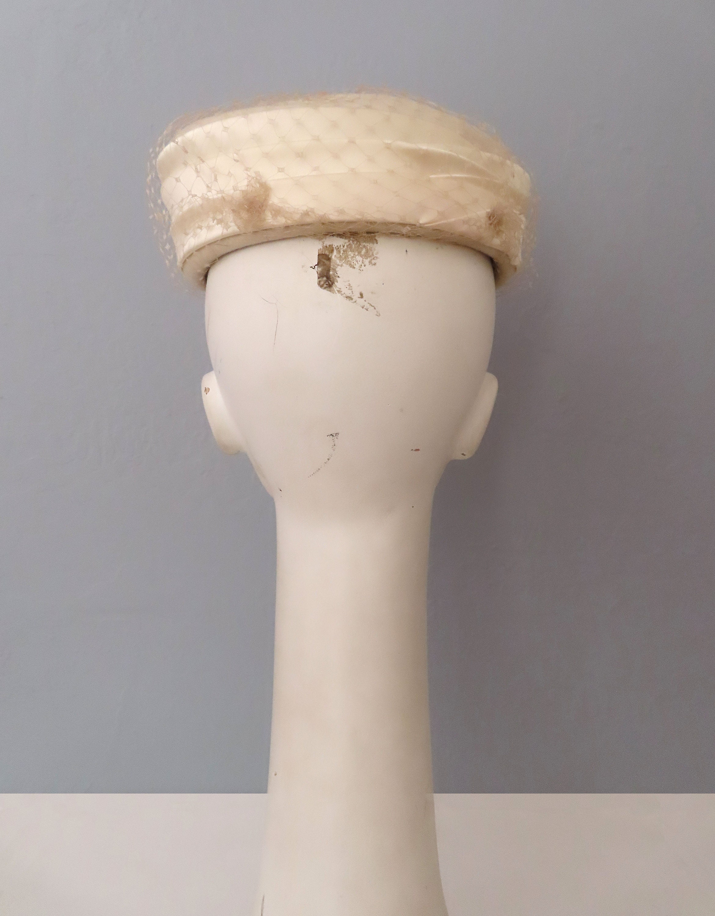 Elegant Vintage Cream Embellished Wool Pillbox Hat Felt Pillbox Hat Cream White - Etsy main image 4