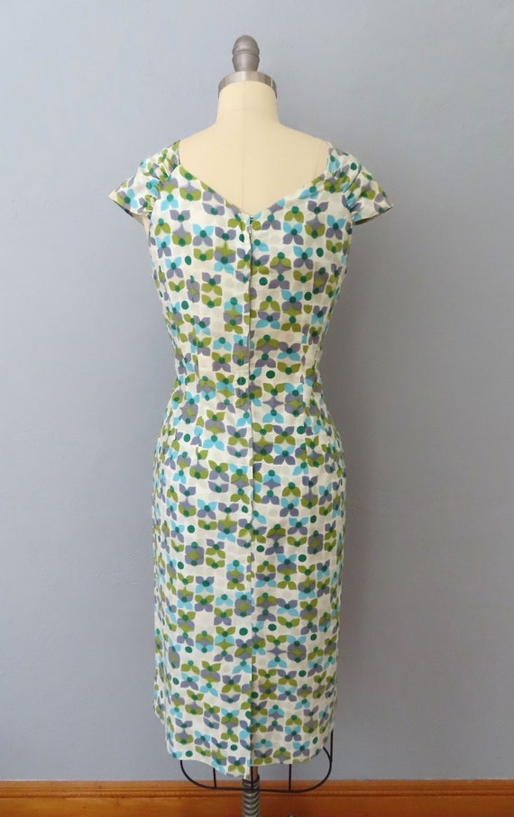 1940s abstract floral day dress | size medium | 1… - image 5