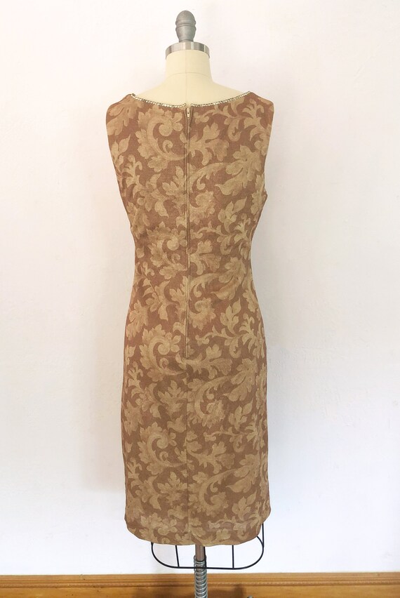 1970s gold floral evening dress | medium | cockta… - image 7