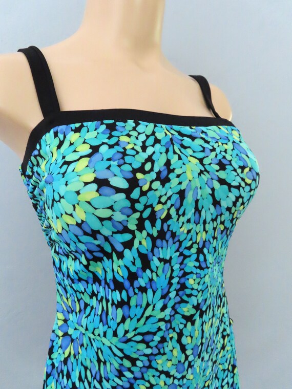 vintage 80s floral one piece swimsuit swim dress … - image 3