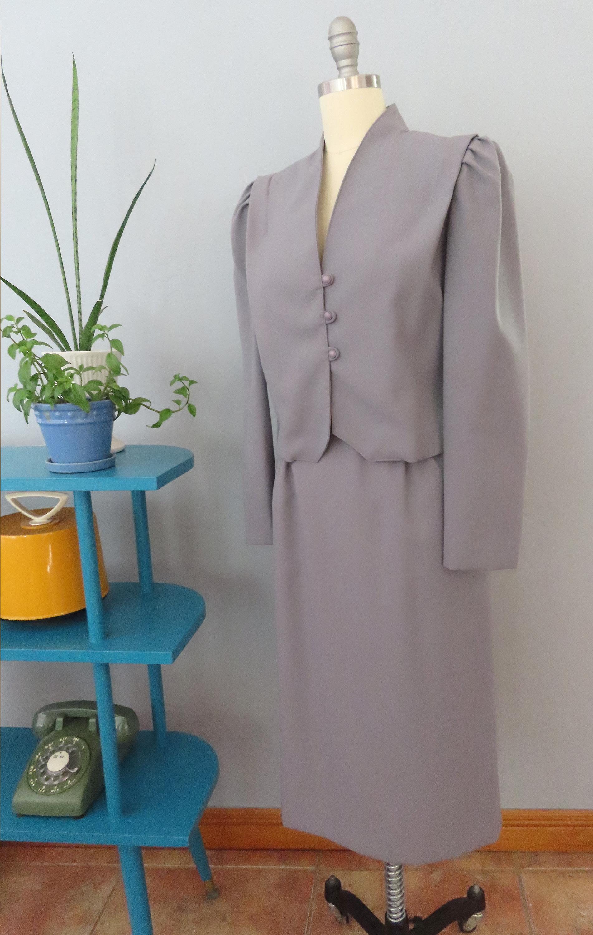 1960s Gray Skirt Suit Set: Vintage Secretary Style, Small - Etsy