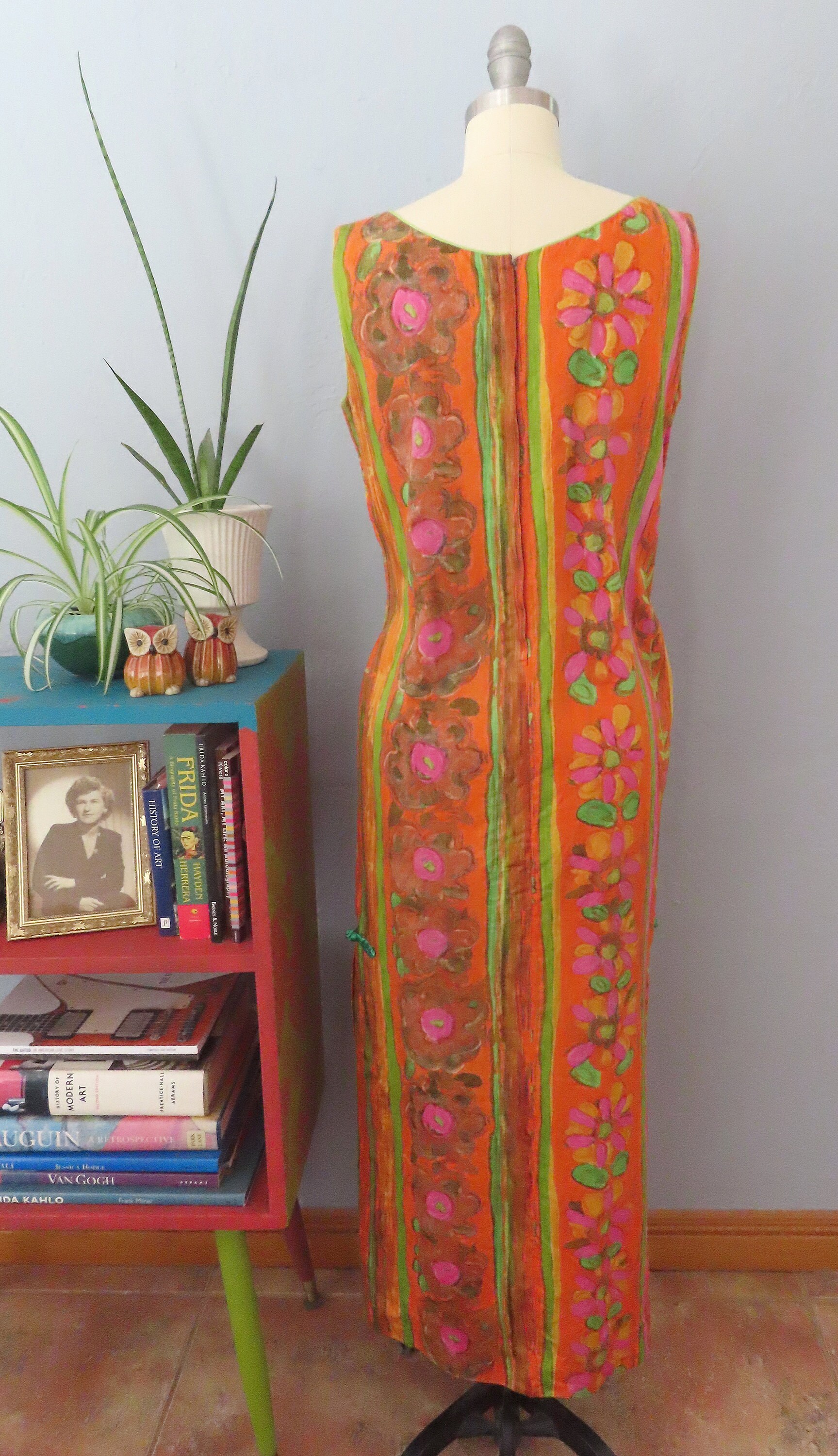 1960s Dianes Honolulu Hawaiian Maxi Dress | Large | Green 1960s Dianes Honolulu Hawaiian Maxi Dress | Large | Green
