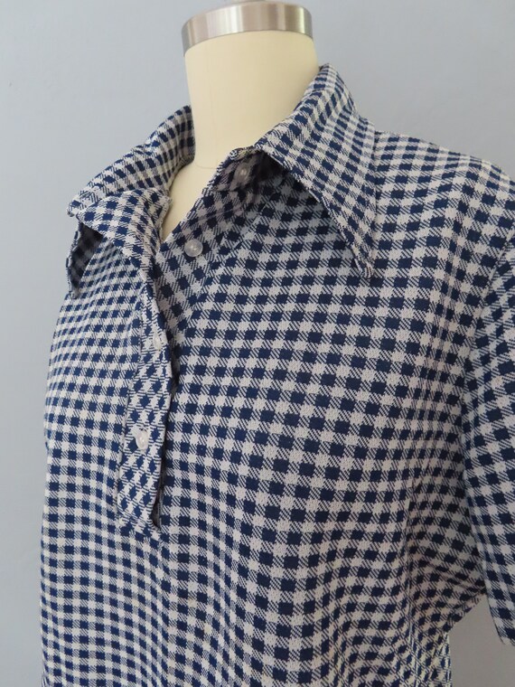 1970s gingham checked polo shirt | women medium |… - image 9