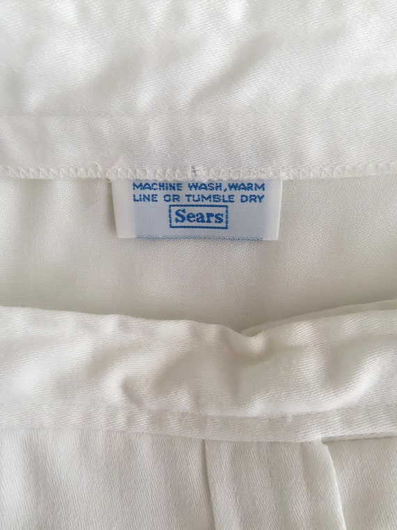 1970s white button up pencil midi skirt | size sm… - image 10