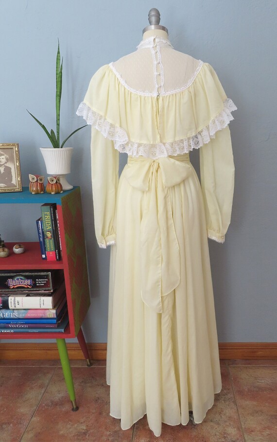 1970s yellow Jessica McClintock Gunne Sax style r… - image 9