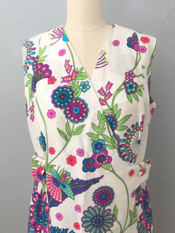 1960s Alice of California floral wrap dress | siz… - image 5