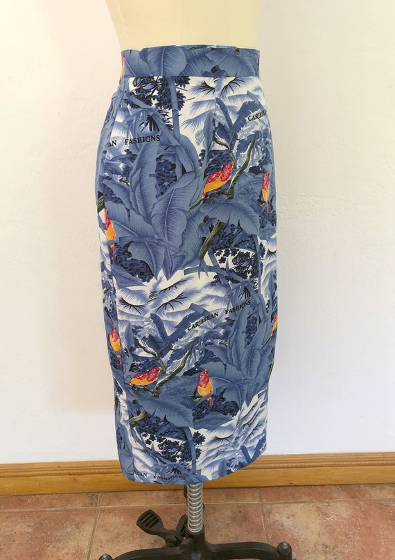 1970s hawaiian print wraparound skirt | medium | … - image 3