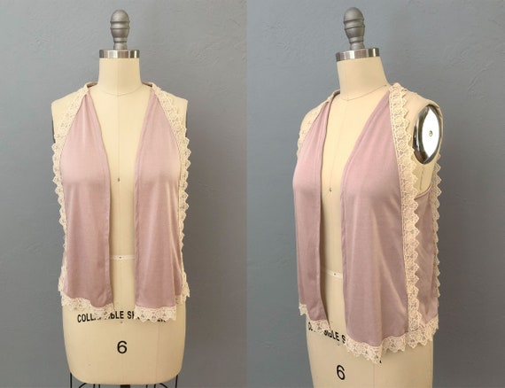 vintage 70s victorian lace vest | medium | 70s doe