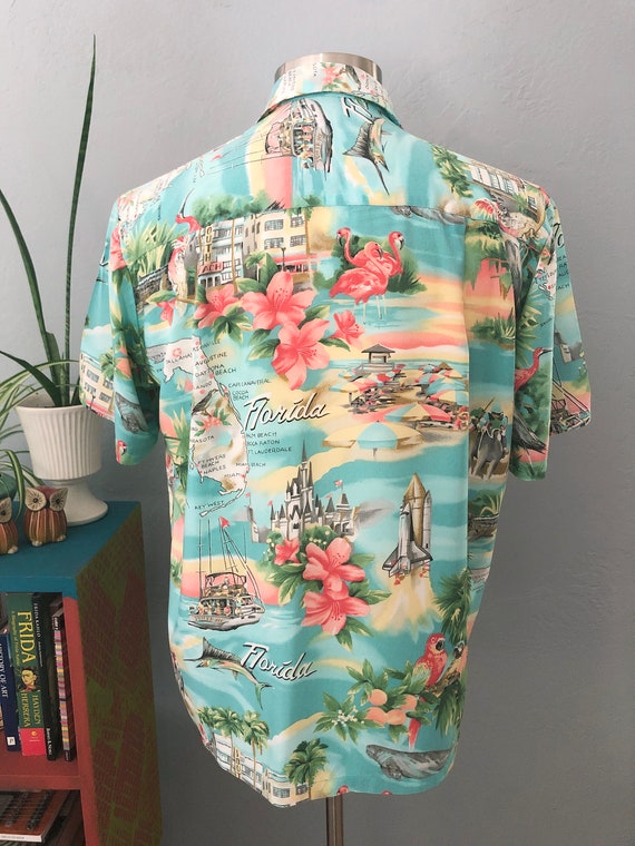 1980s Paradise Found Florida novelty print shirt … - image 7