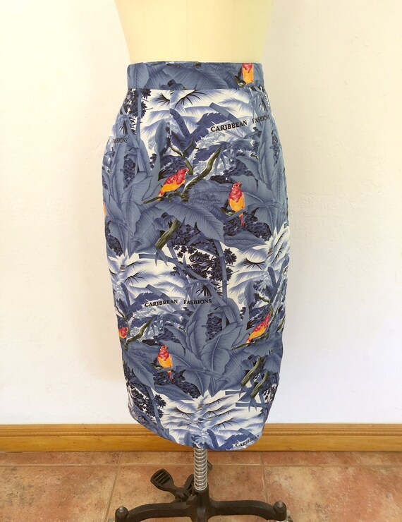 1970s hawaiian print wraparound skirt | medium | … - image 2