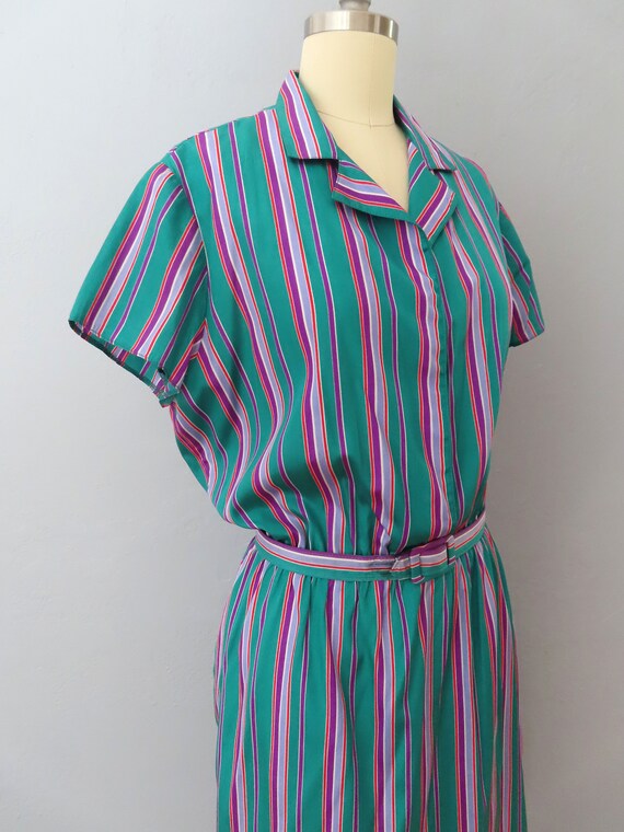 1970s striped shirtdress | size medium | secretar… - image 6