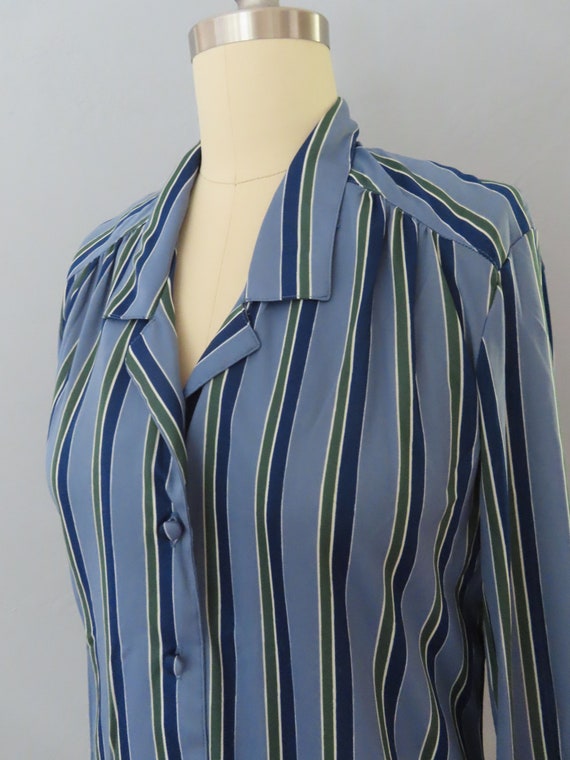 vintage 70s striped blouse shirt | womens large |… - image 7