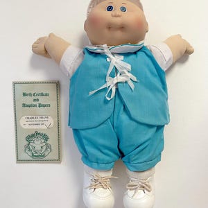 1983 Cabbage Patch Kids Preemie Junge Puppe Charles Shane mit Geburtsurkunde und Original Box | Cabbage Patch Kids Xavier Roberts Kinderpuppe