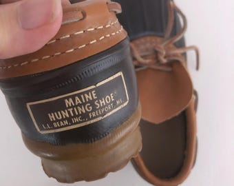 1970s LL Bean Rubber Moc Boot Leather Duck Shoes | Womens