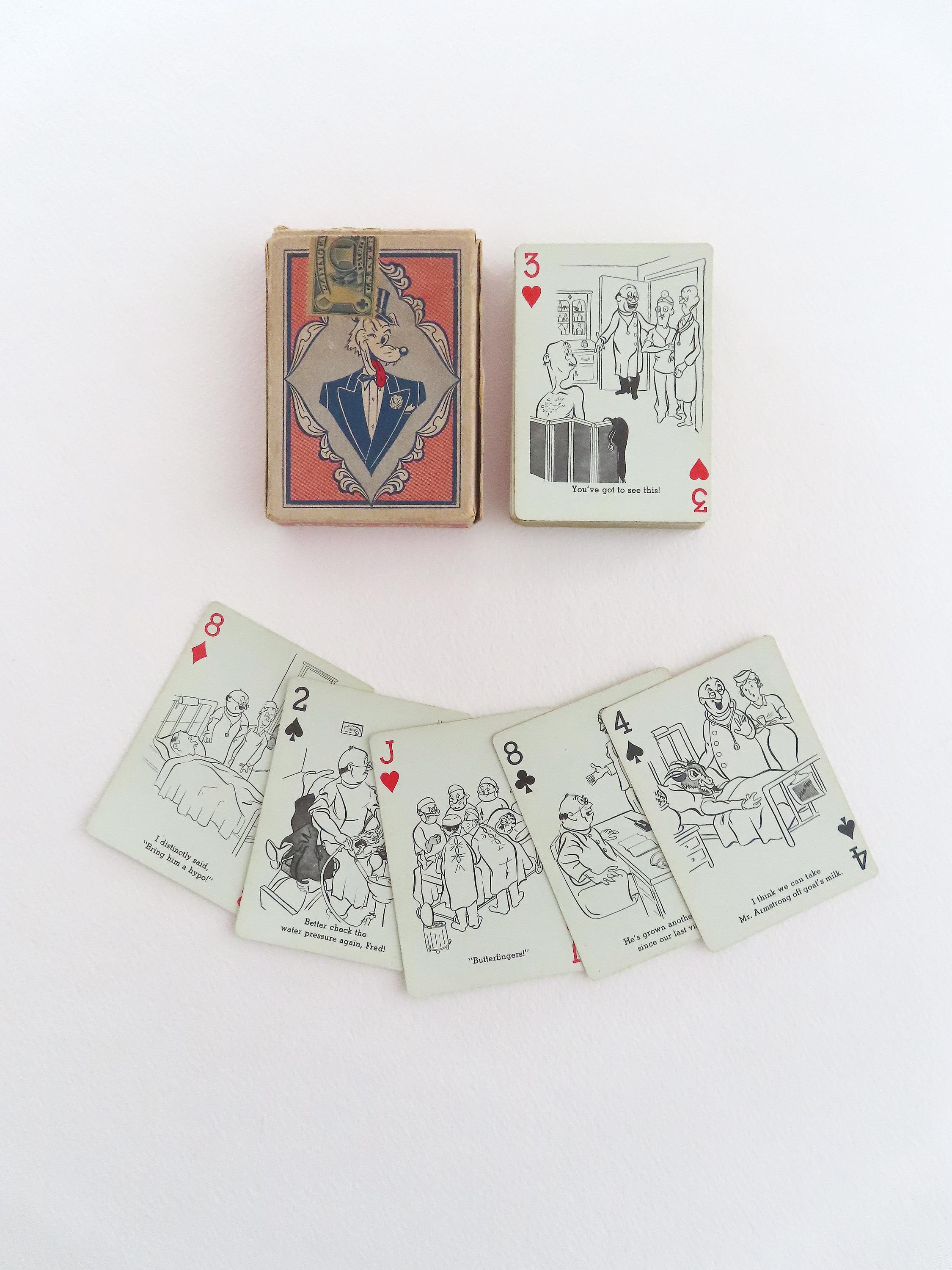1960s Novelty Playing Cards: 52 Art Studios Cartoon Deck - Etsy