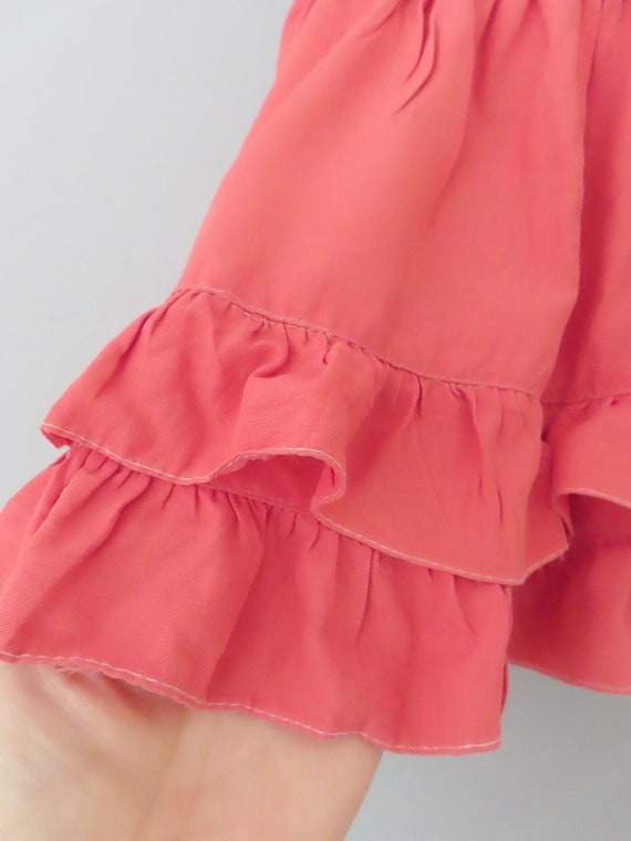 vintage 50s girl's pink ruffle dress | girls size… - image 4