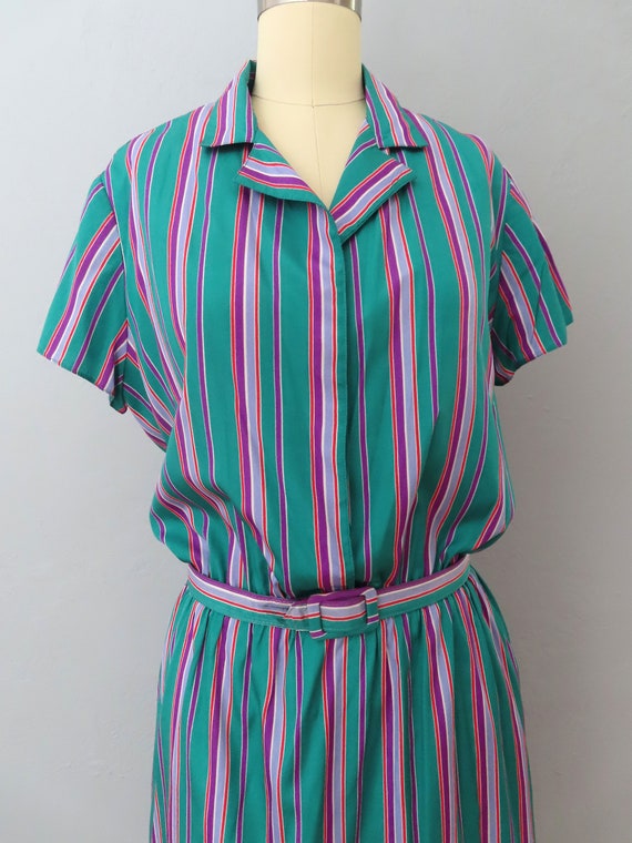 1970s striped shirtdress | size medium | secretar… - image 5