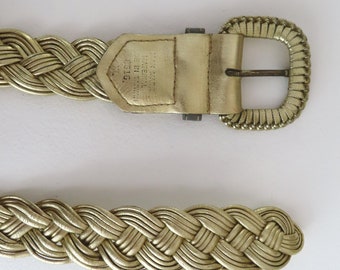 Vintage 80s Gold Braided Belt: Metallic Woven XXL - Etsy display picture 1