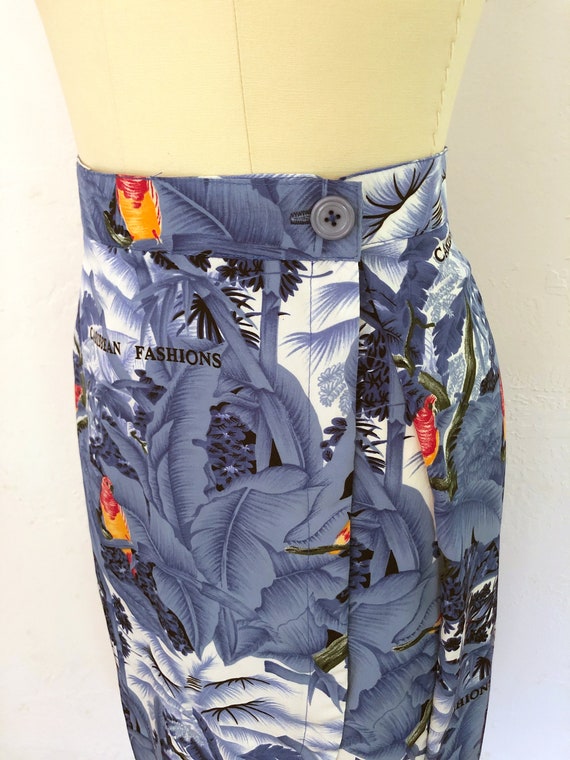 1970s hawaiian print wraparound skirt | medium | … - image 6