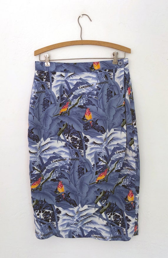 1970s hawaiian print wraparound skirt | medium | … - image 8