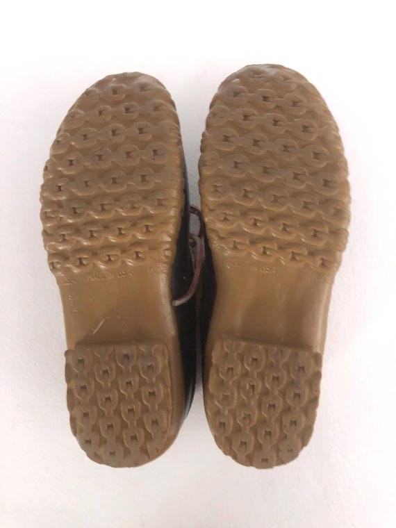 1970s LL Bean Rubber Moc Boot Leather Duck Shoes Womens Size 7 Low 