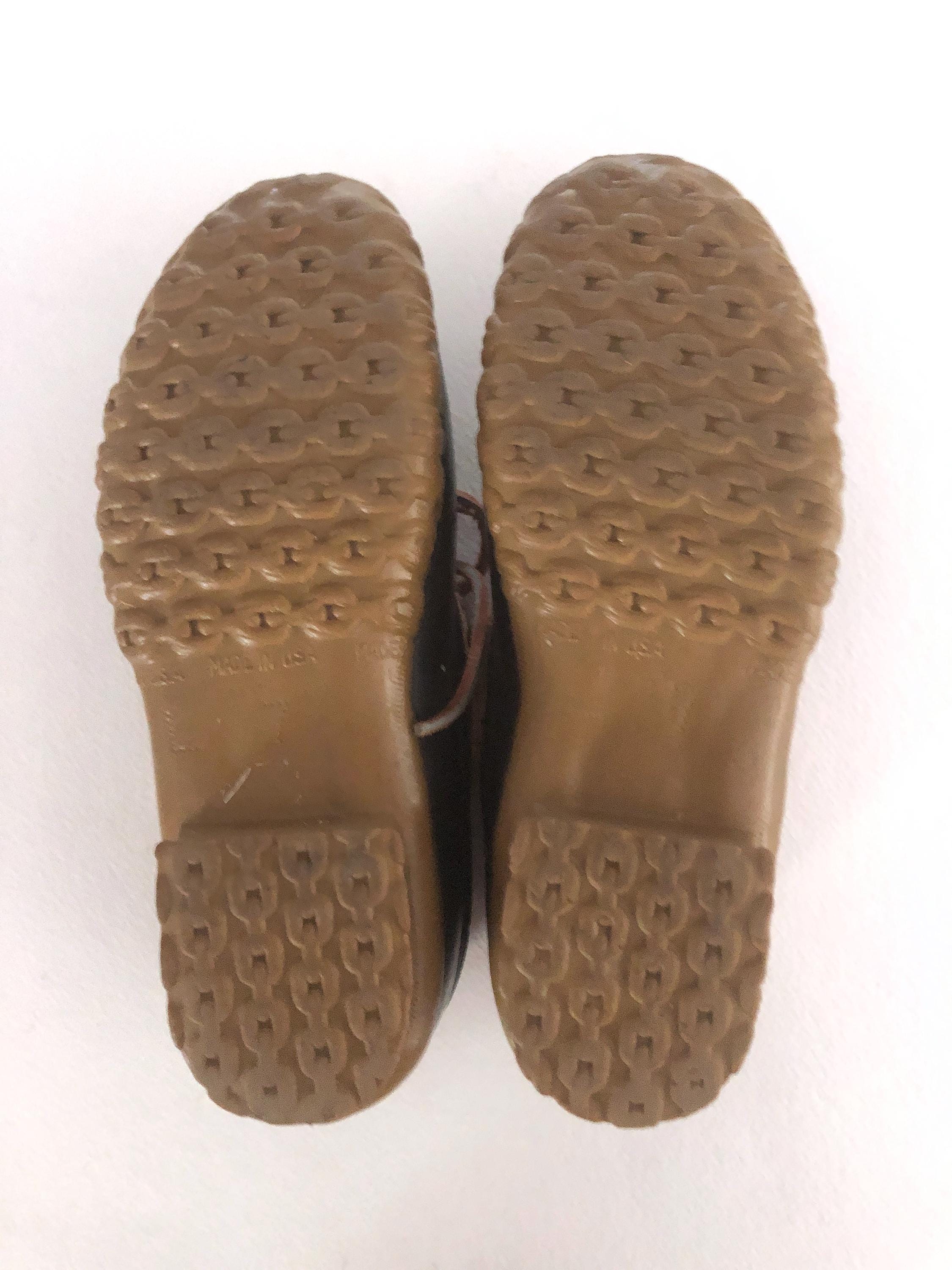 1970s LL Bean Rubber Moc Boot Leather Duck Shoes | Womens 1970s LL Bean Rubber Moc Boot Leather Duck Shoes | Womens