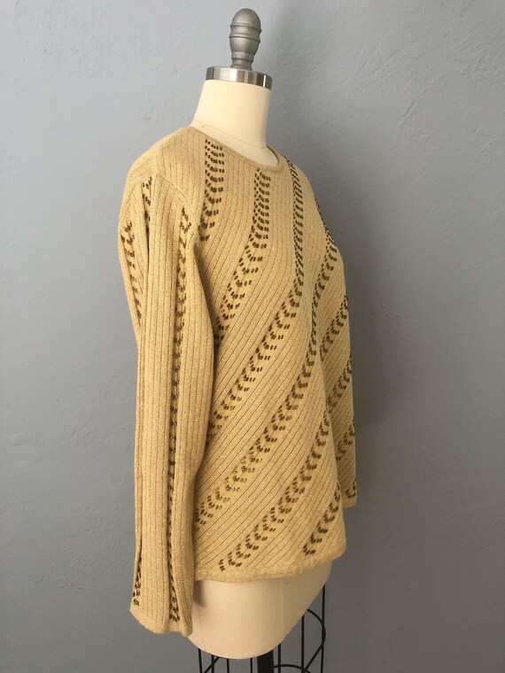 1980s gold metallic beaded knit sweater tunic | s… - image 6