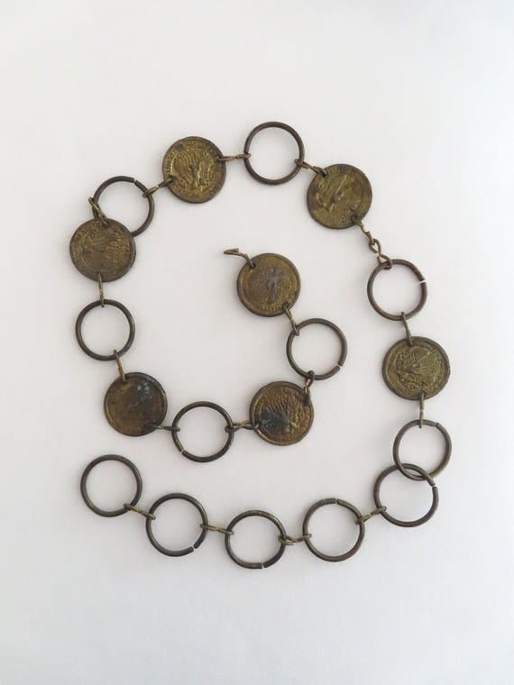 True Vintage Rare Gold Metal Coin/like Accent Belt Accessories | True Vintage Rare Gold Metal Coinlike Accent  main image 3