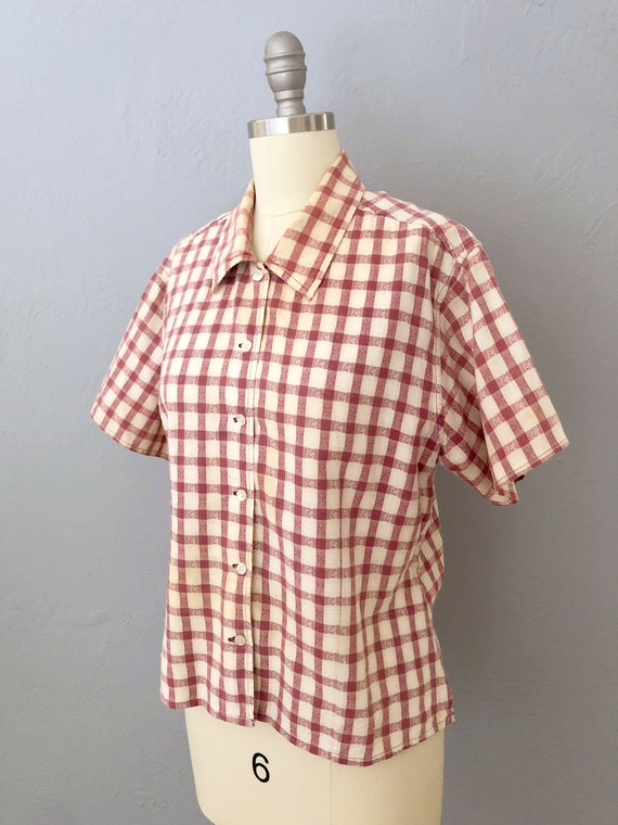 1990s western checkered plaid Woolrich shirt | si… - image 3