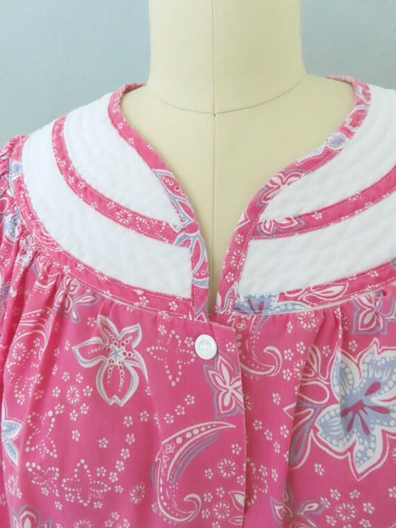 1980s red paisley floral house dress | large | mumu m… - Gem