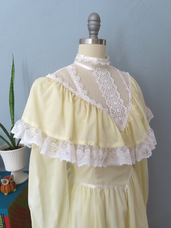 1970s yellow Jessica McClintock Gunne Sax style r… - image 6