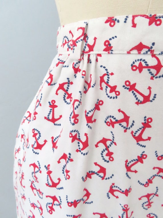 1970s nautical print midi pencil skirt | size med… - image 2