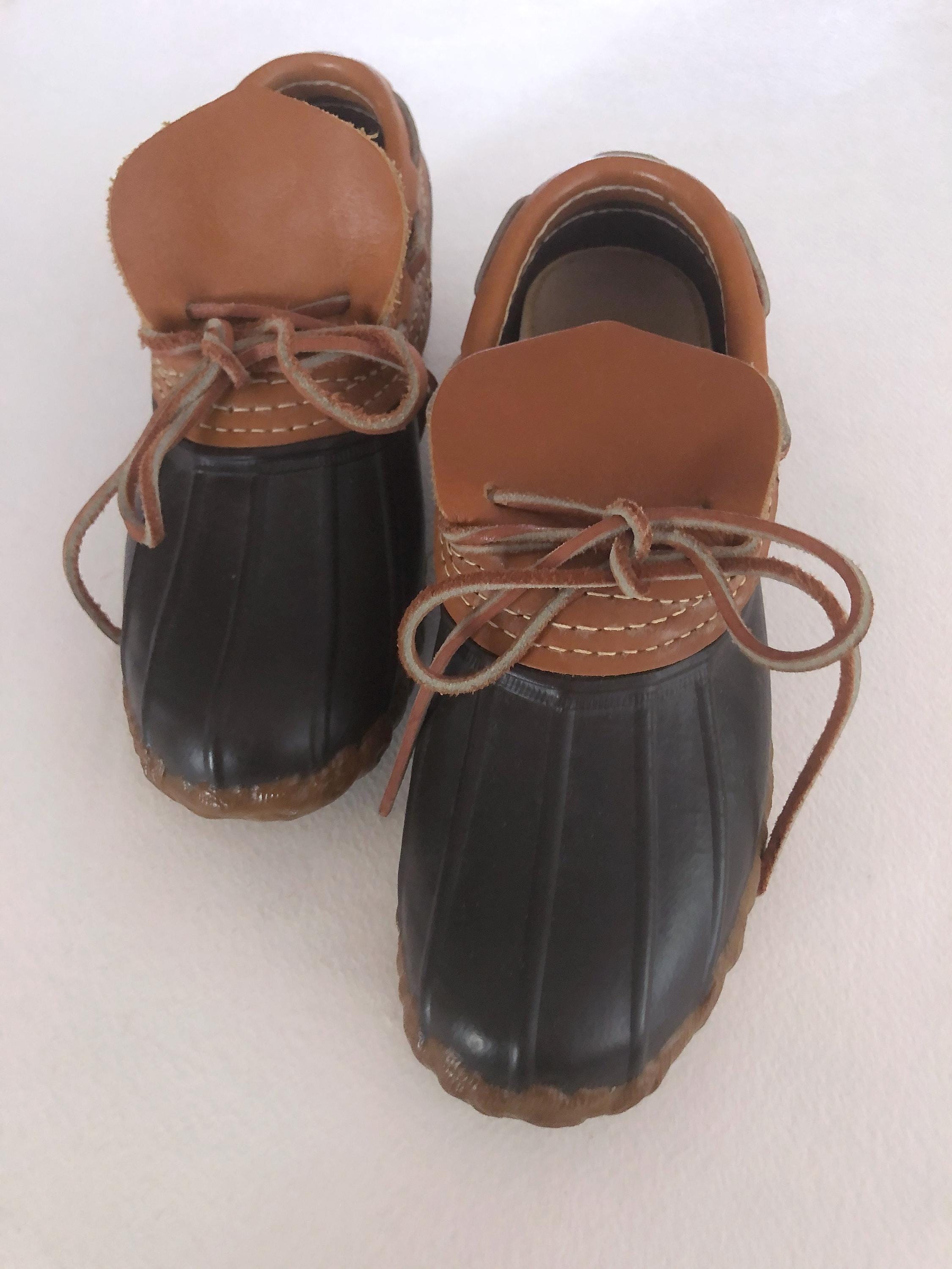 1970s LL Bean Rubber Moc Boot Leather Duck Shoes | Womens