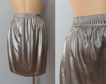 Boho Chic Vintage 70/'s Disco Fashion Maxi Skirt and Top with knitted Lurex Waist band and Trim