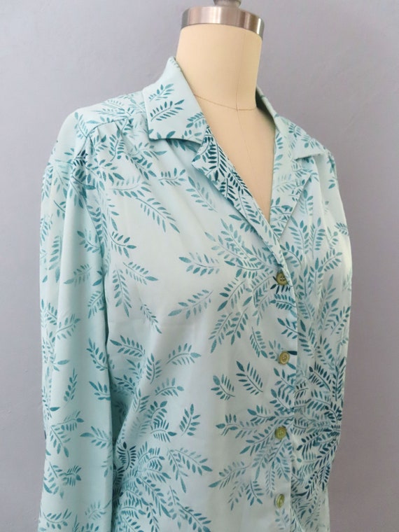 vintage 70s floral buttonup shirt | womens large … - image 5