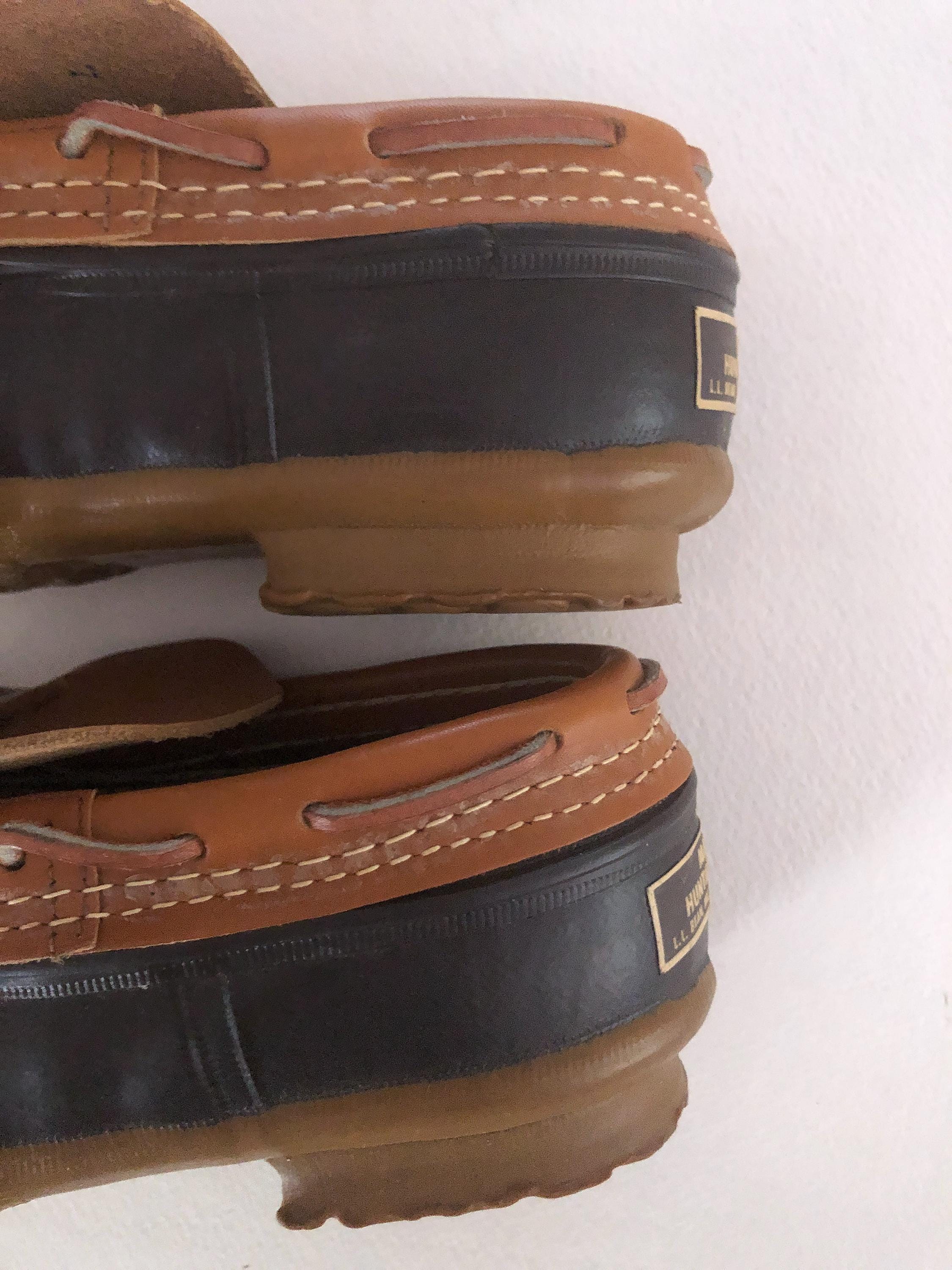 1970s LL Bean Rubber Moc Boot Leather Duck Shoes | Womens 1970s LL Bean Rubber Moc Boot Leather Duck Shoes | Womens