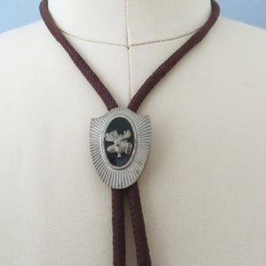 1960s Metal Bolo Tie: Loyal Order Of The Moose, Statement Neck Tie