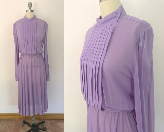vintage 1970s sheer victorian day dress | size med