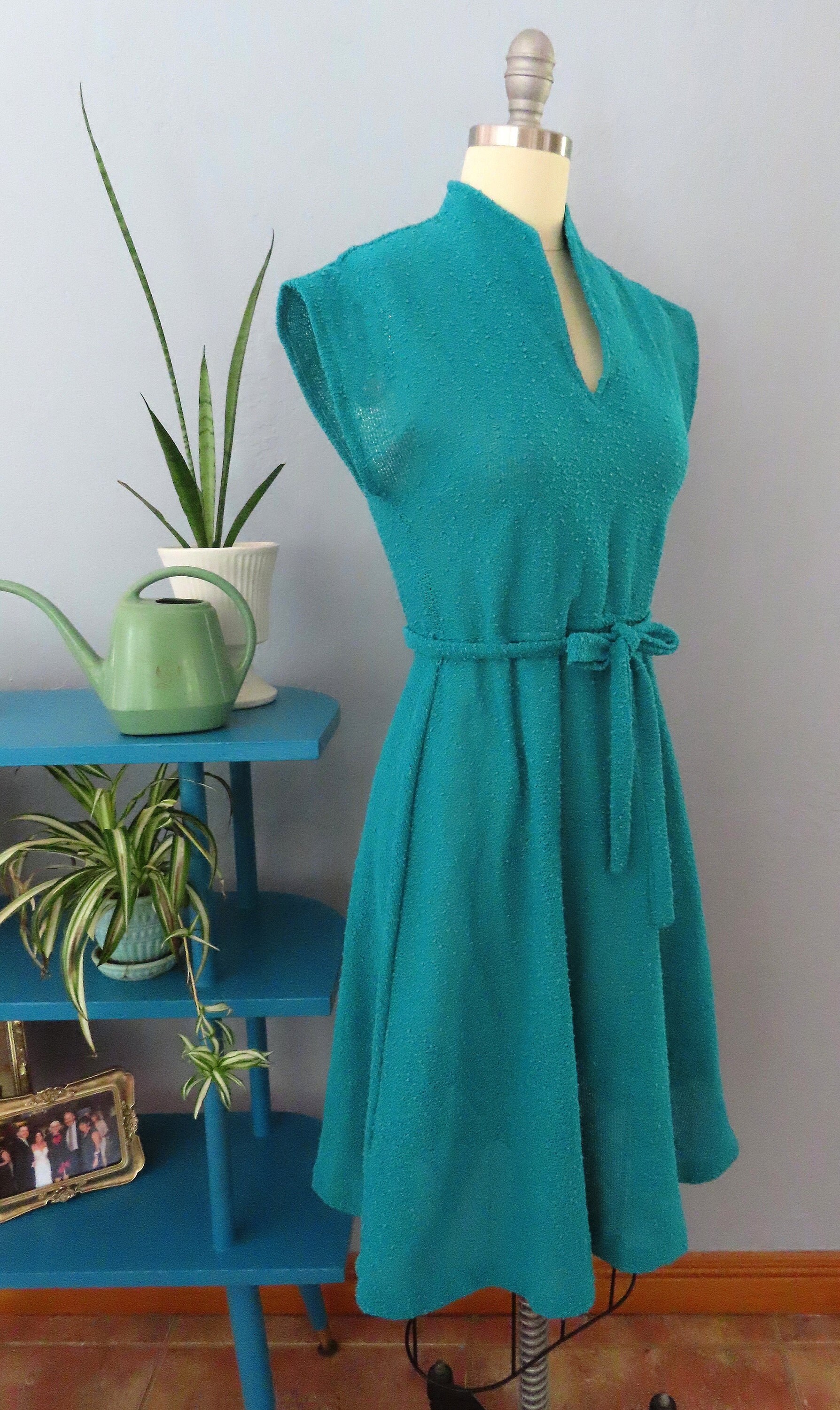 green boucle dress Green Boucle Shift Mini Dress