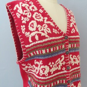Vintage Embroidered Sweater Vest-Bust 40