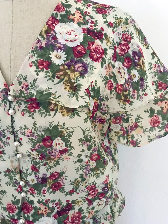 1970s Victorian floral top & skirt set | medium |… - image 4