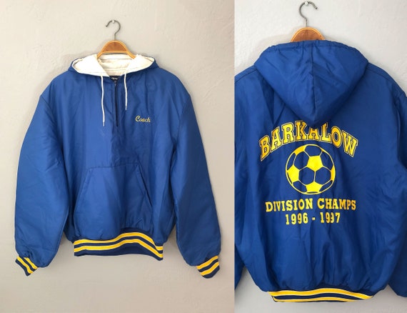 Vintage 90s Mens Soccer Coach Athletic Jacket Pullover Jacket Mens Large  Blue Sports Jacket Windbreaker Vintage -  Canada